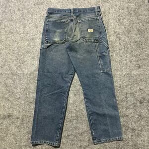 Wrangler Carpenter Jeans Blue Denim Workwear Utility Pants 32x30